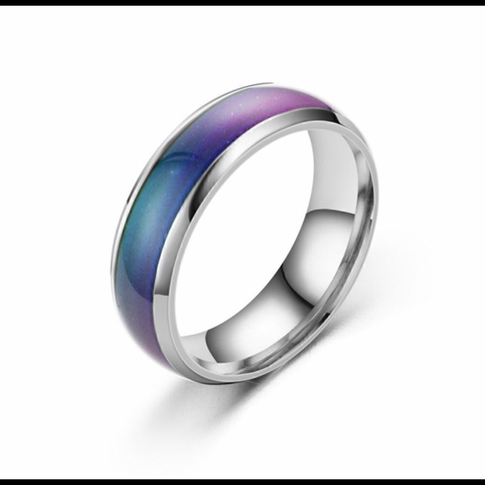 Silver Titanium Mood Ring 